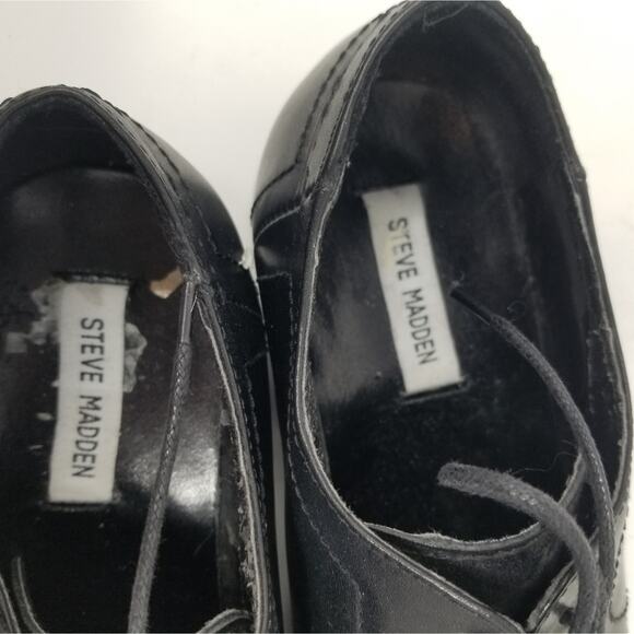 Steve Madden Men's Leather Black Trennt style Lace Up Dress Shoes Oxfords Size10 - Picture 11 of 14